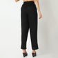 Straight Fit Solid Ankle Length Mid Rise Pants
