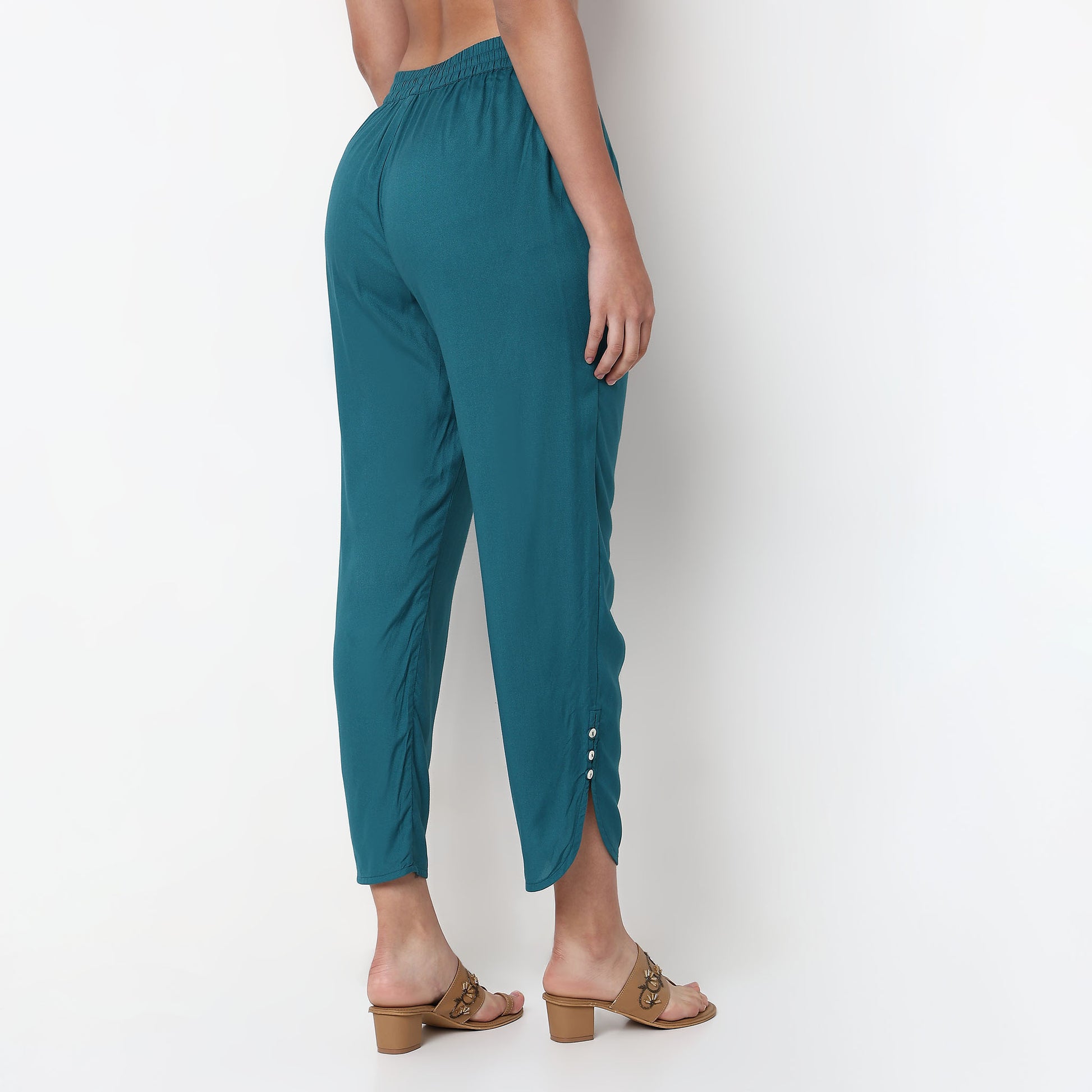 Woven Ankle Length Straight Pants