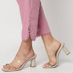 Ankle Length Straight Fit Knitted Ethnic Pants 