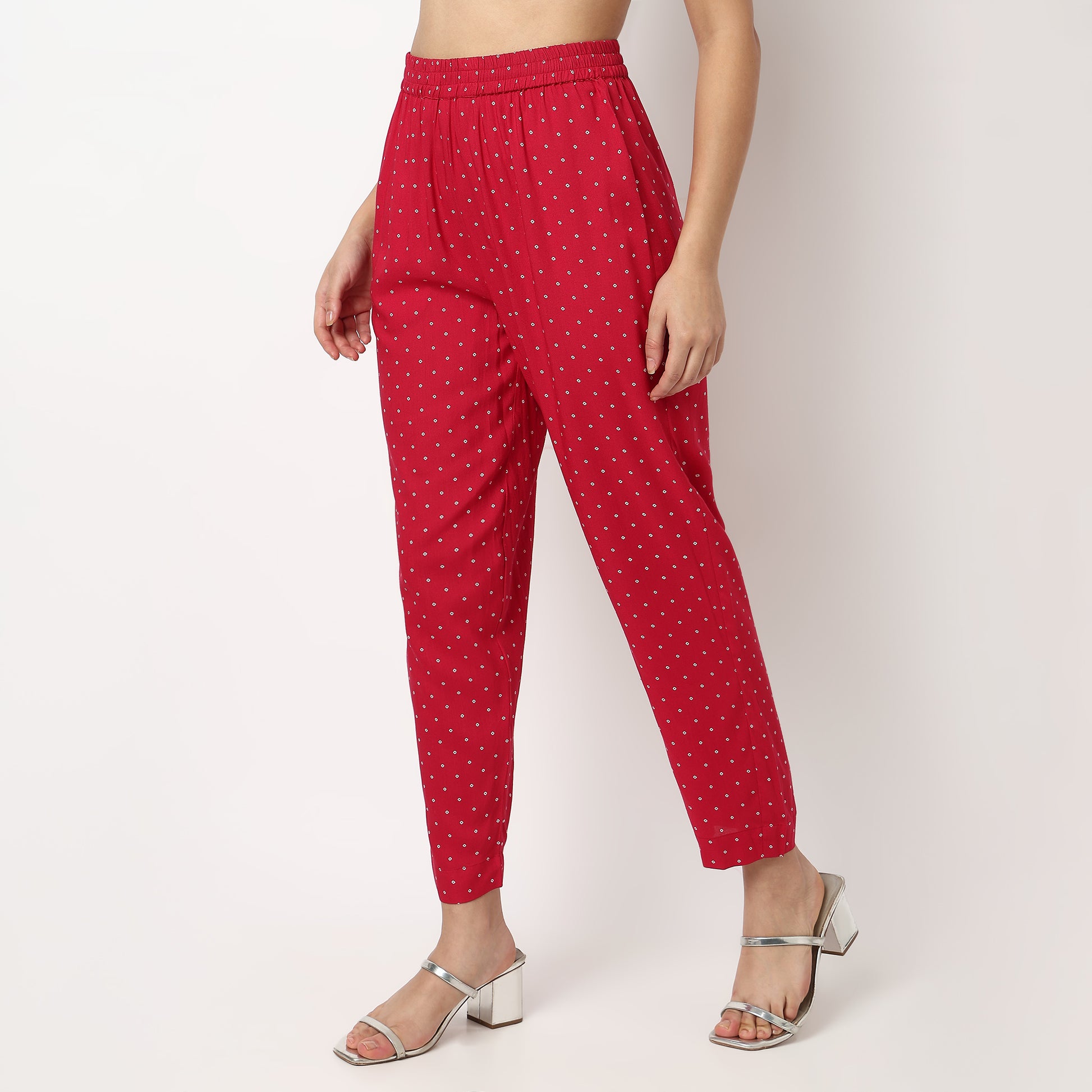 Buy Women Straight Fit Printed Ankle Length Mid Rise Pants  - Style Union