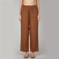 Solid A-Line Straight Fit Pants