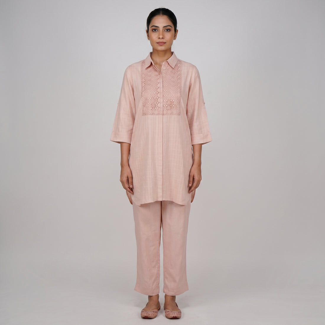 Solid Straight Mid Rise Pants