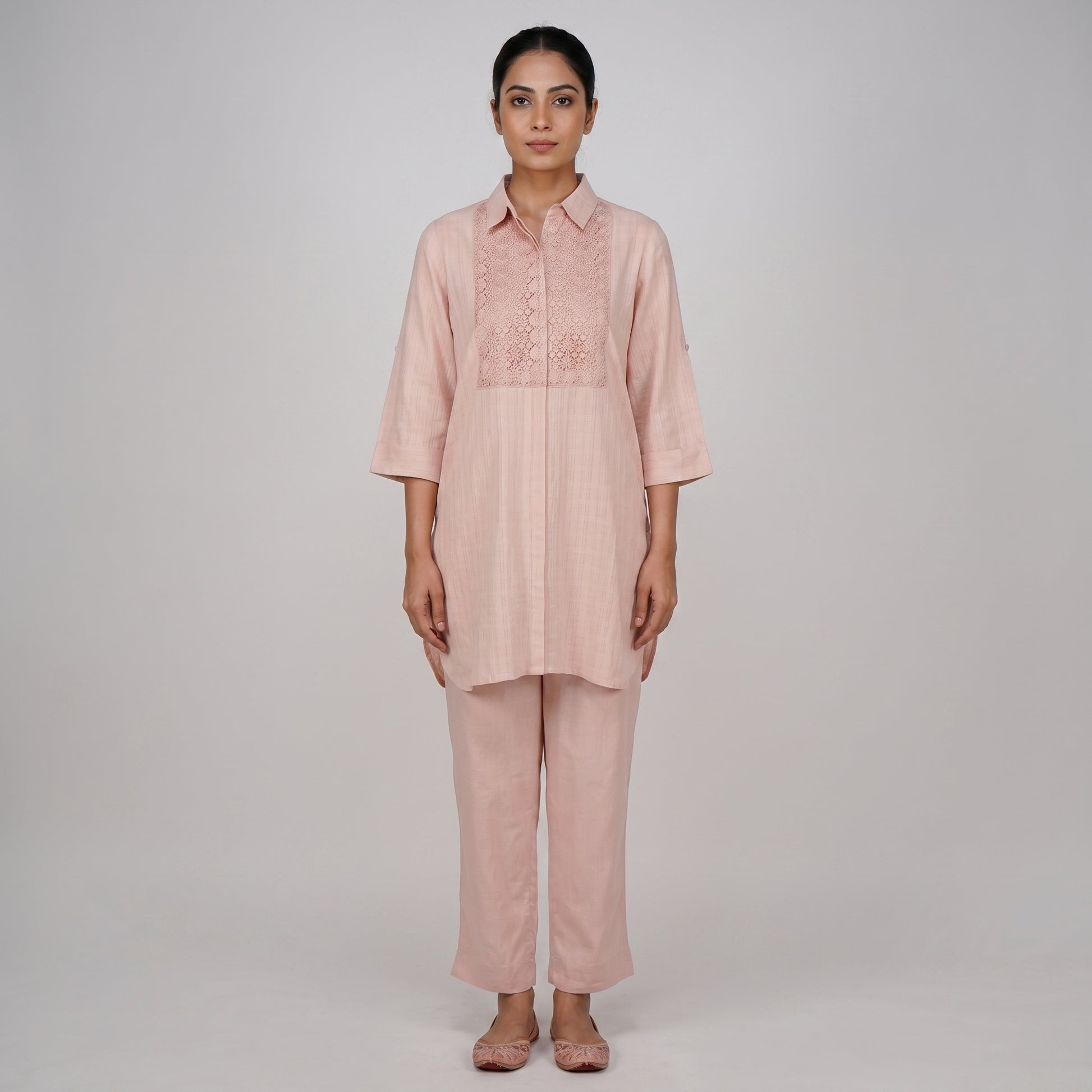 Solid Straight Mid Rise Pants
