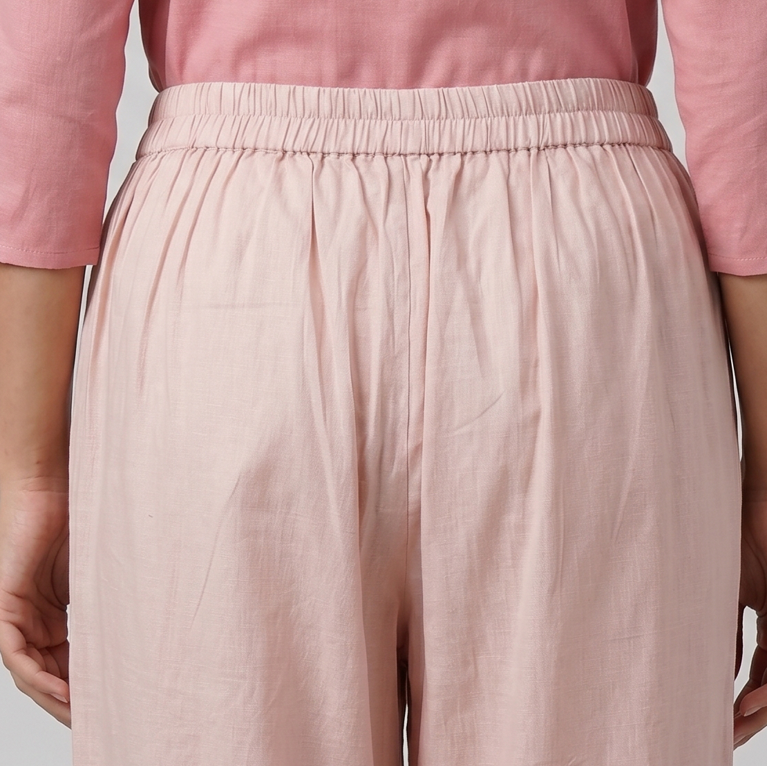 Solid Straight Mid Rise Pants