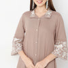 Regular Fit Embroidered Shirt Collar Kurta with Pant Set