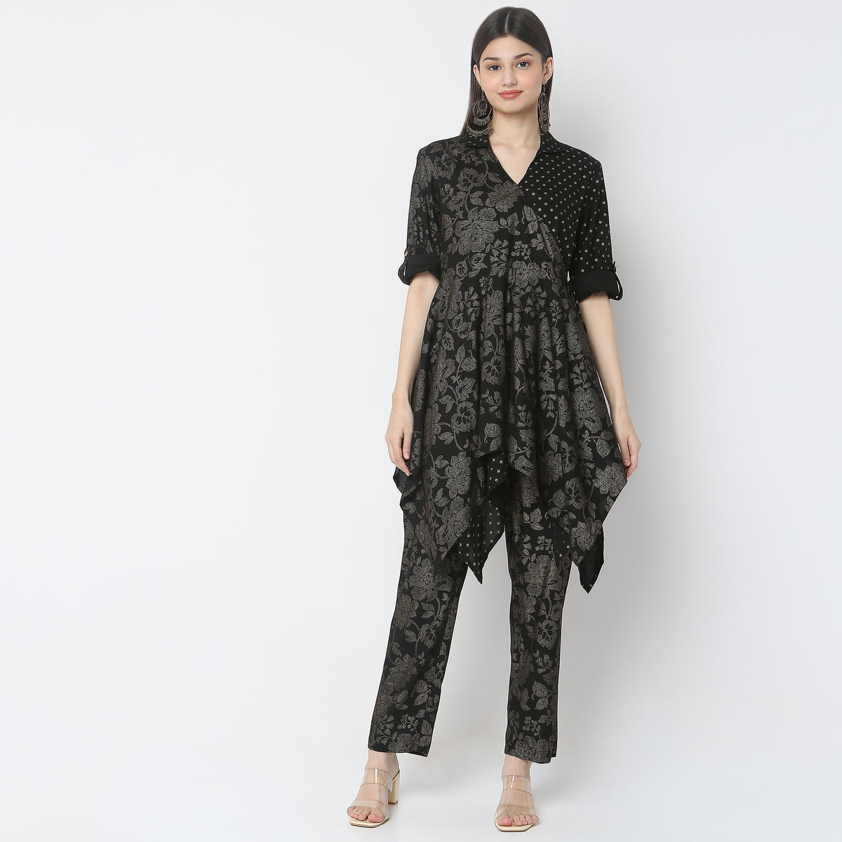 Flare Fit Printed Kurta with Pant Set