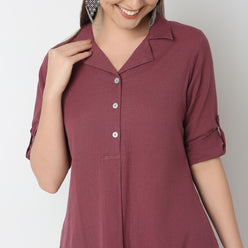 Flare Fit Solid Kurta with Pant Set