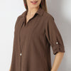 A-Line Centre Box Pleat Kurta with Short Collar and Pant Set