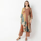 Flare Fit Printed Lapel Collar Kurta with Pant Set