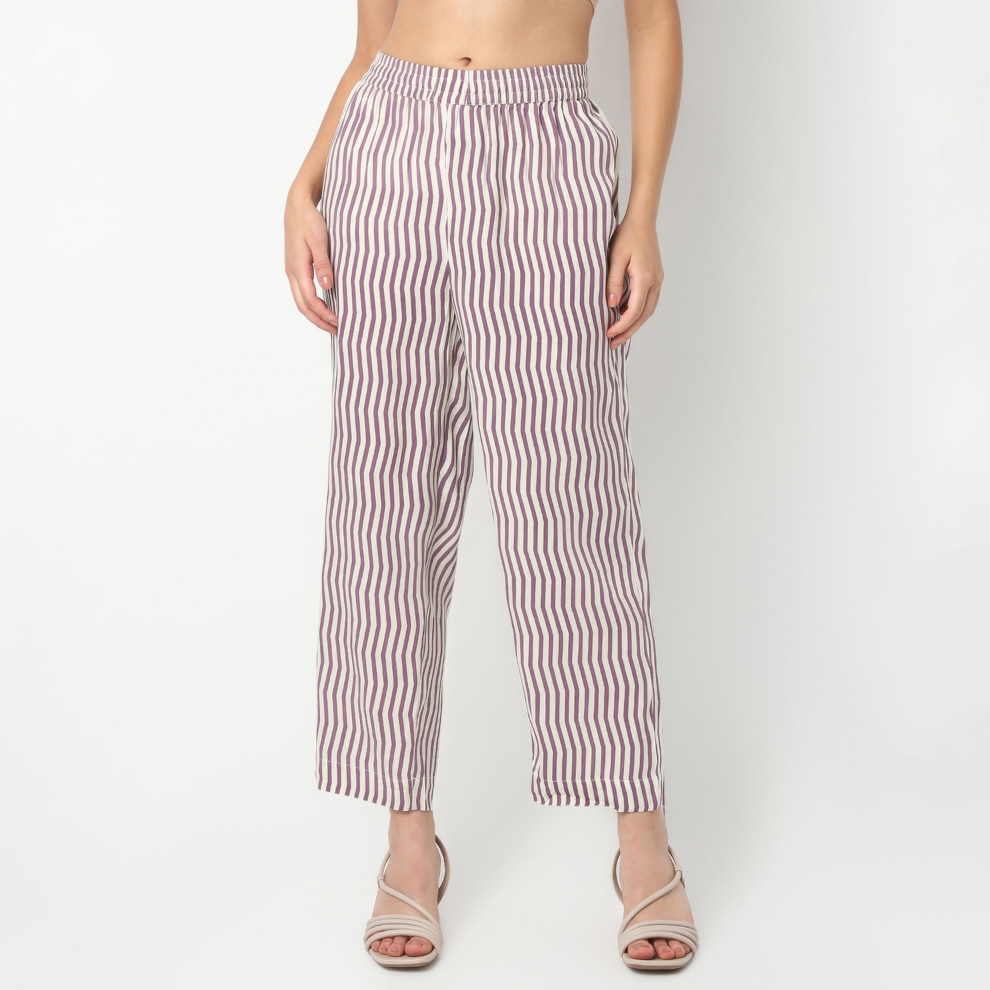 Flare Fit Printed V-Neck Kurta with Pant Set