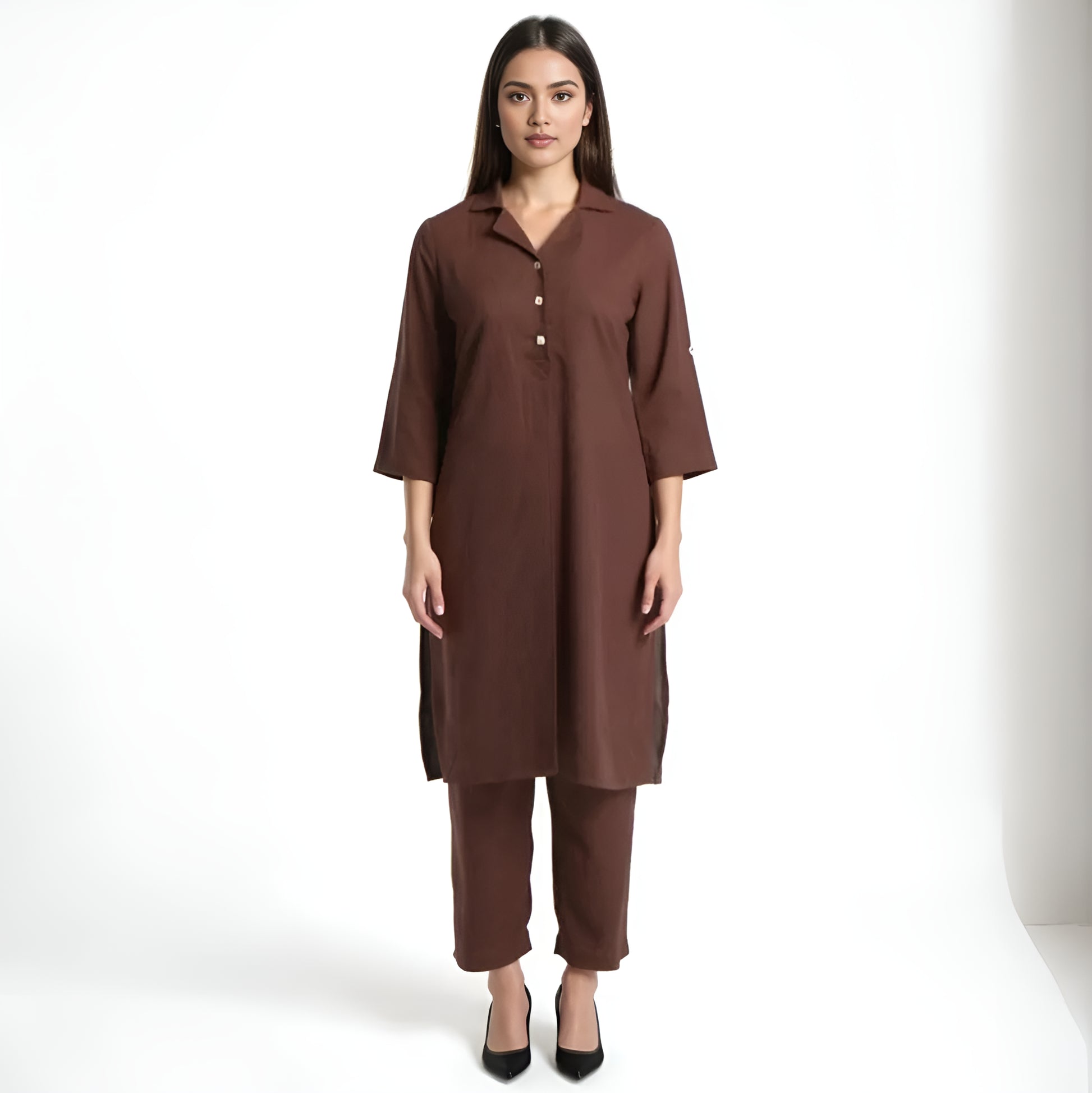 Camp Collar Kurta and Pant Set