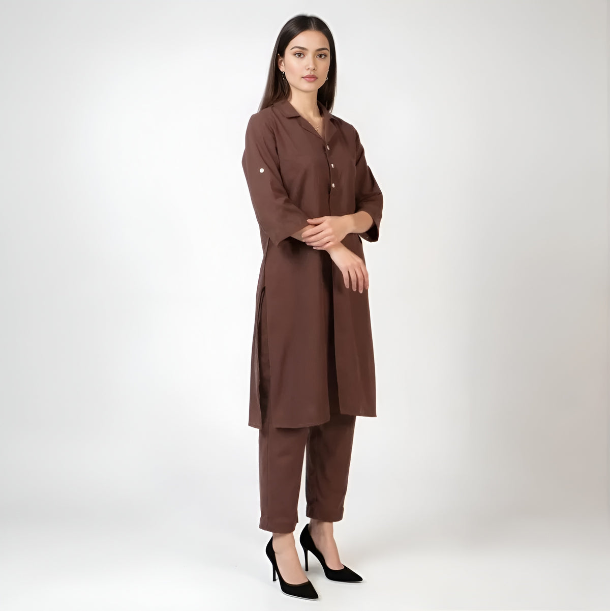 Camp Collar Kurta and Pant Set