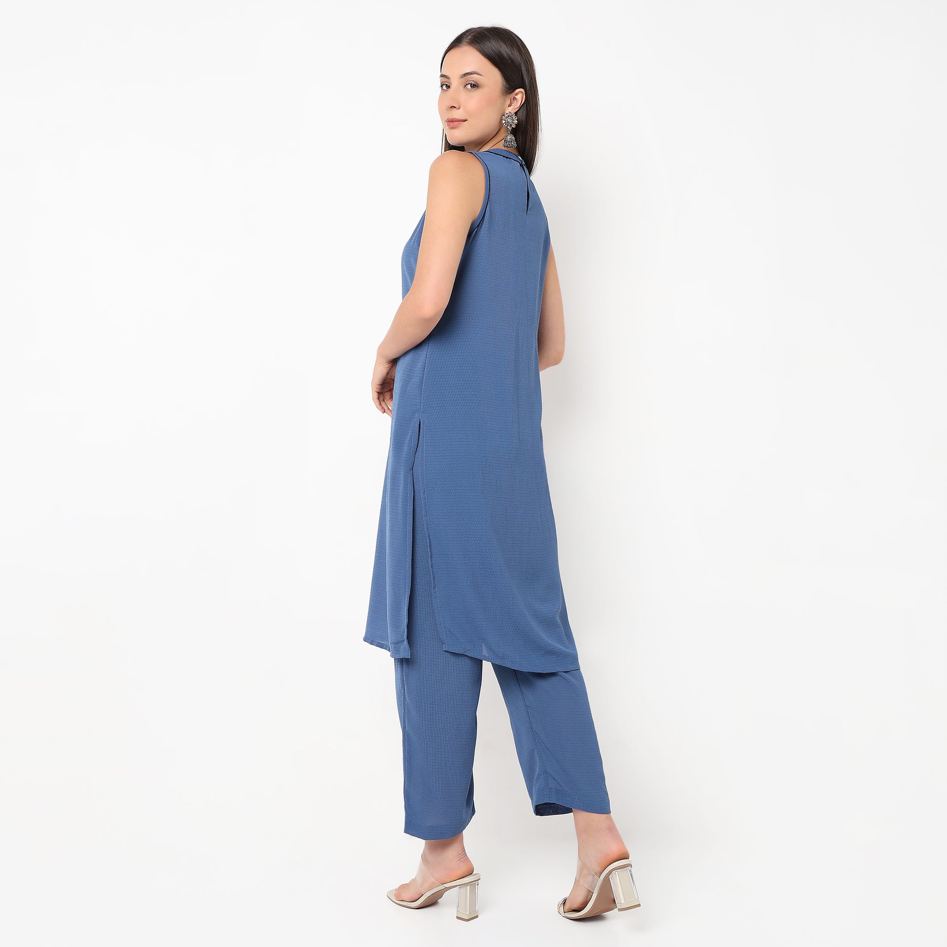 Straight Fit Solid Workwear Kurta with Pant Set