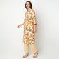 Straight Fit Printed Below Knee V-Neck Kurta With Pant Set