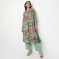 Printed Below Knee Camp Collar A-Line Flared Kurta With Pant Set