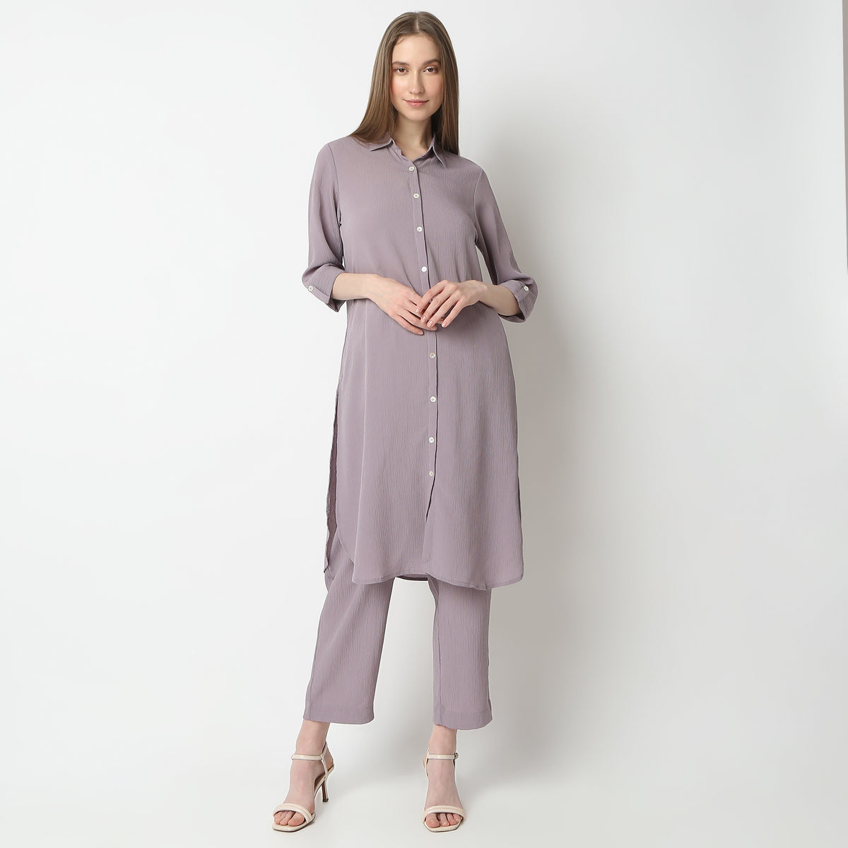 Straight Fit Solid Kurta with Pant Set