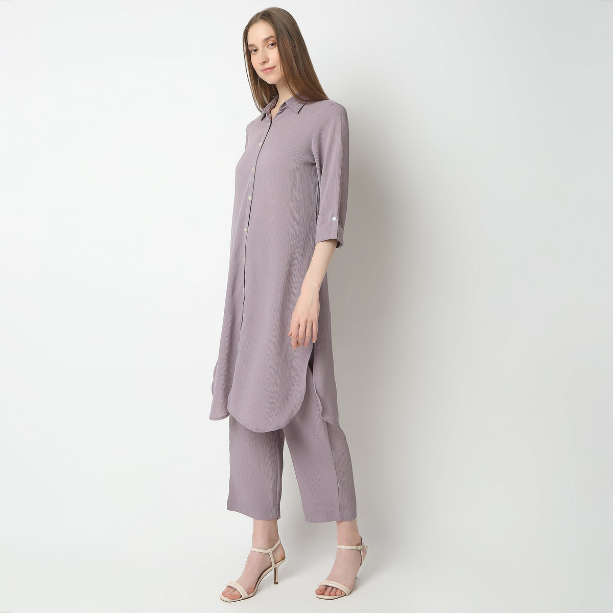 Straight Fit Solid Kurta with Pant Set