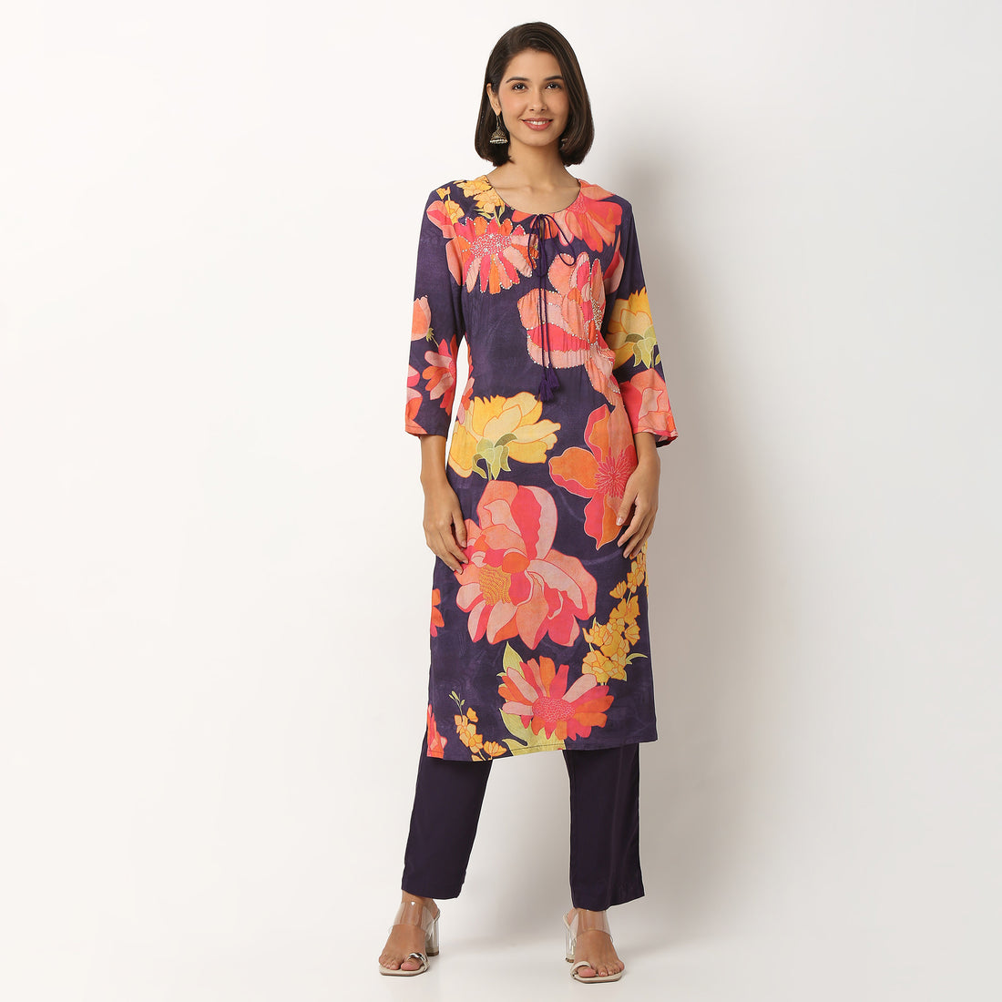 Cotton Fabric Printed Kurta Set