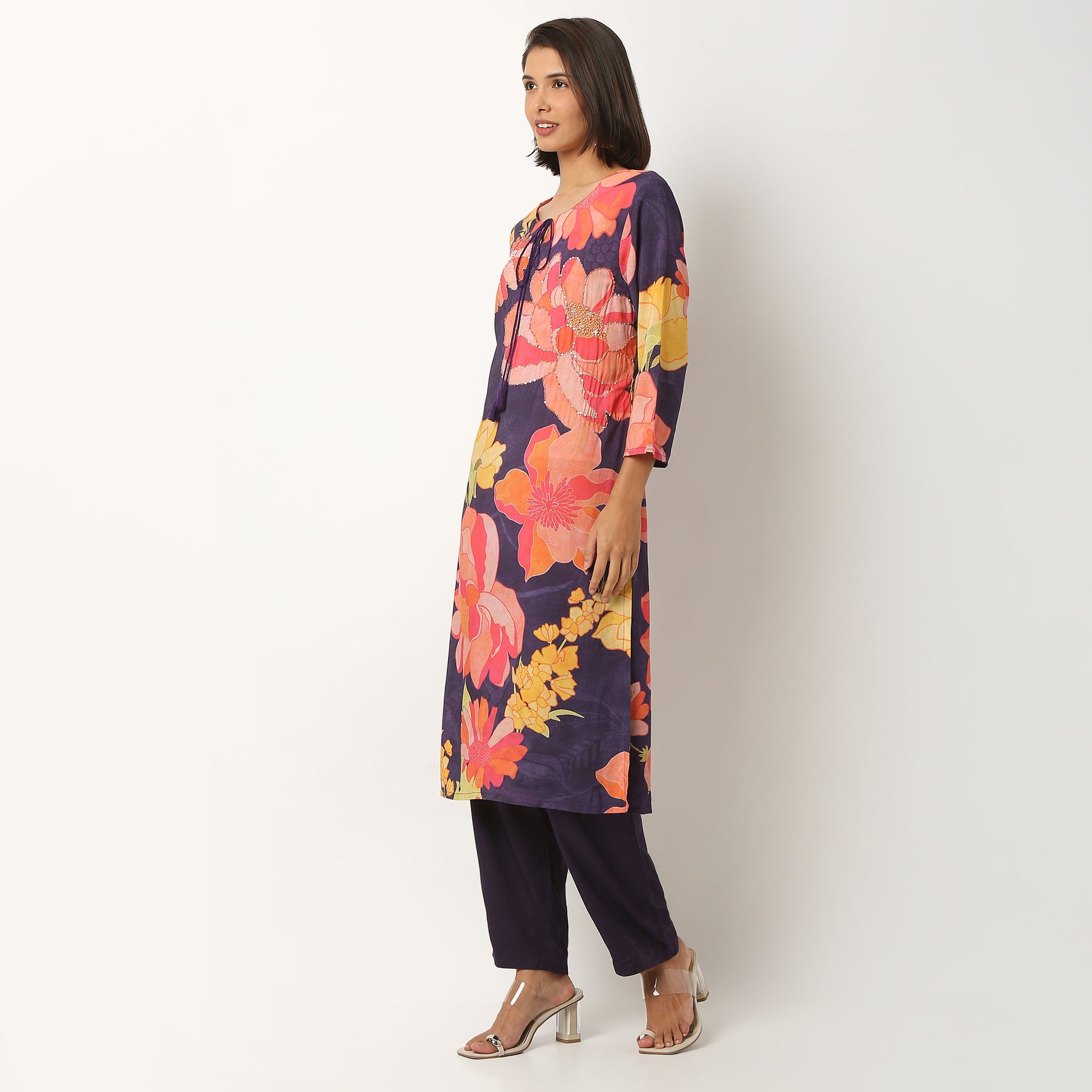 Cotton Fabric Printed Kurta Set
