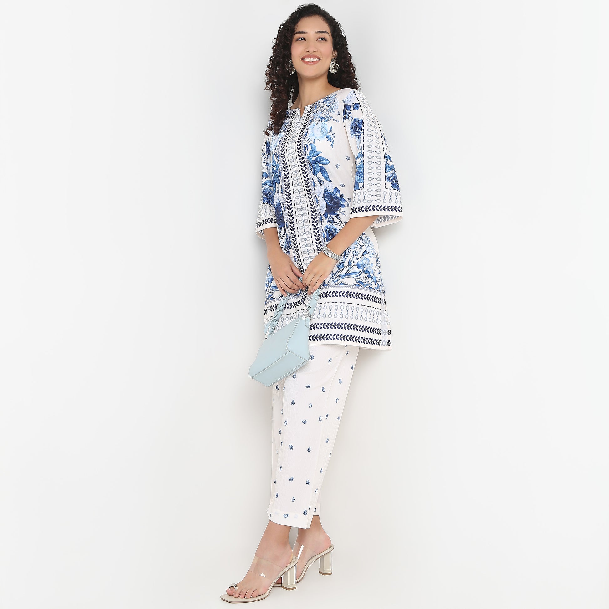 Printed Straight Kurta With Pant Set