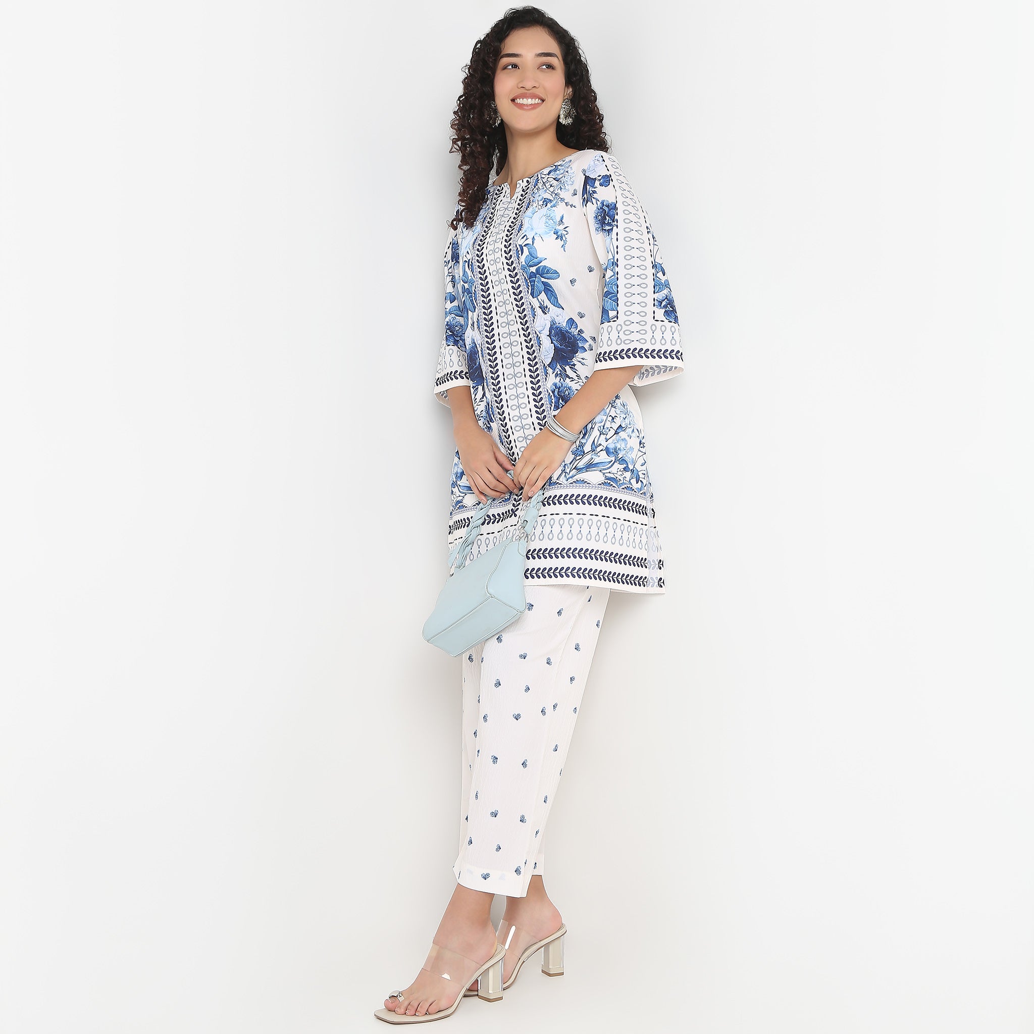 Printed Straight Kurta With Pant Set