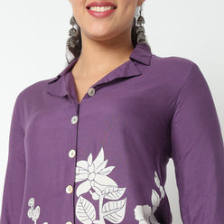 Printed Full Placket Kurta and Pant Cord set