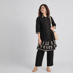 Cotton Printed A Line Kurta with Pant Set