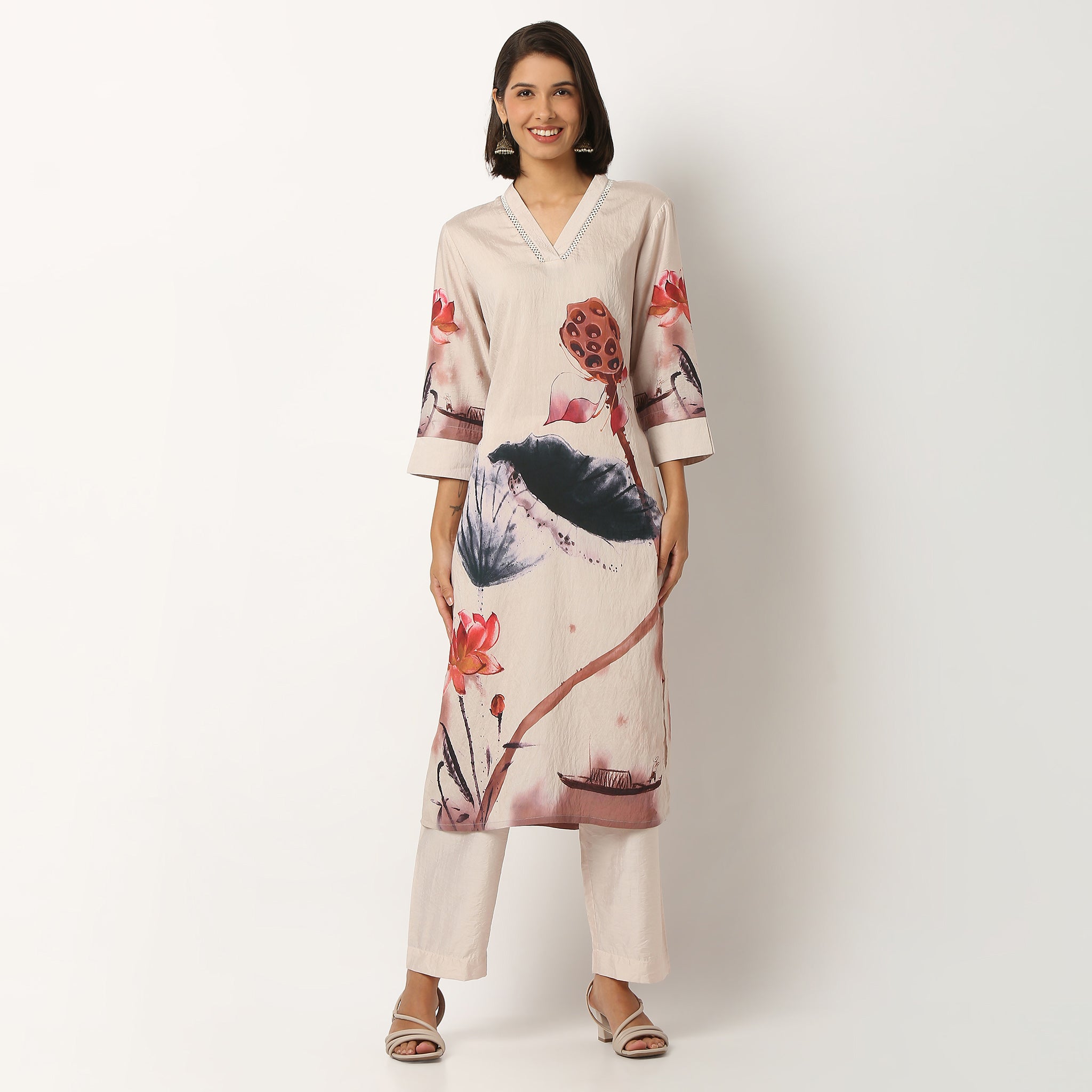 Viscose Nylon Printed Kurta Set