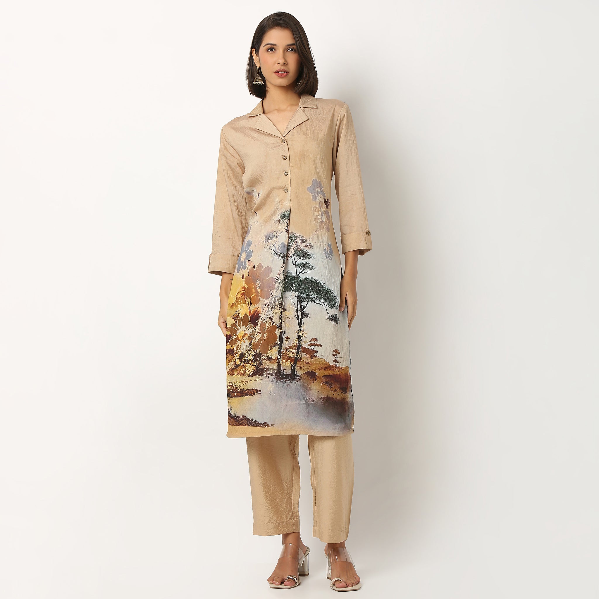 Viscose Nylon Printed Kurta Set