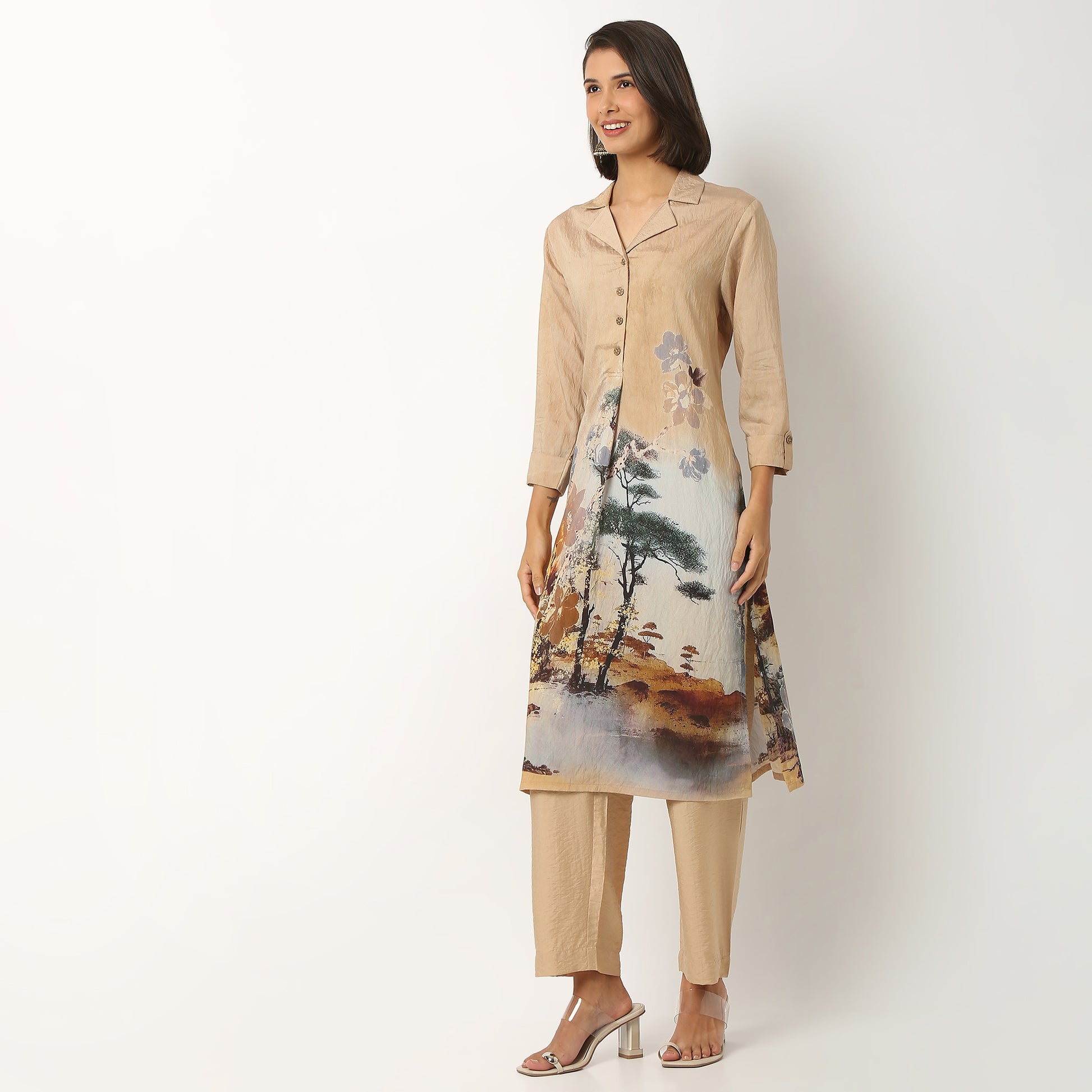 Viscose Nylon Printed Kurta Set