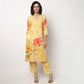 Buy Women Straight Fit Printed Three-Fourth Sleeve Kurta with Pant Set  - Style Union
