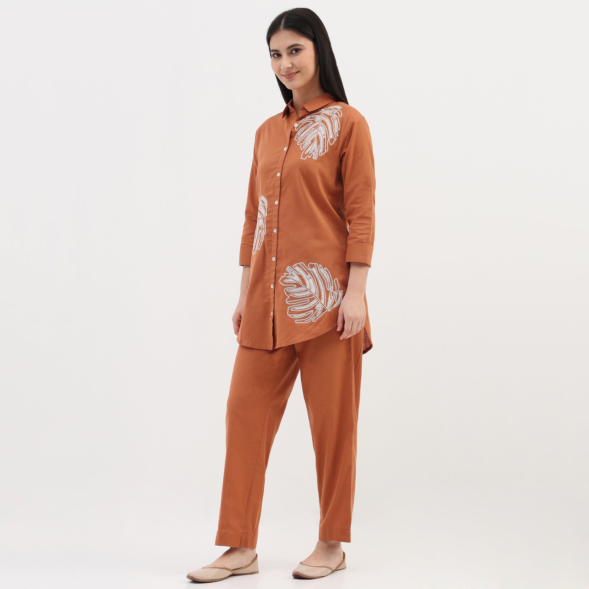 Embroidered Straight Kurta with Pant Set
