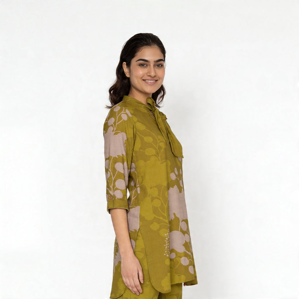 Printed Tie-Up Kurta with Pant Set