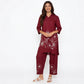 Embroidered Collar Kurta with Pant Set