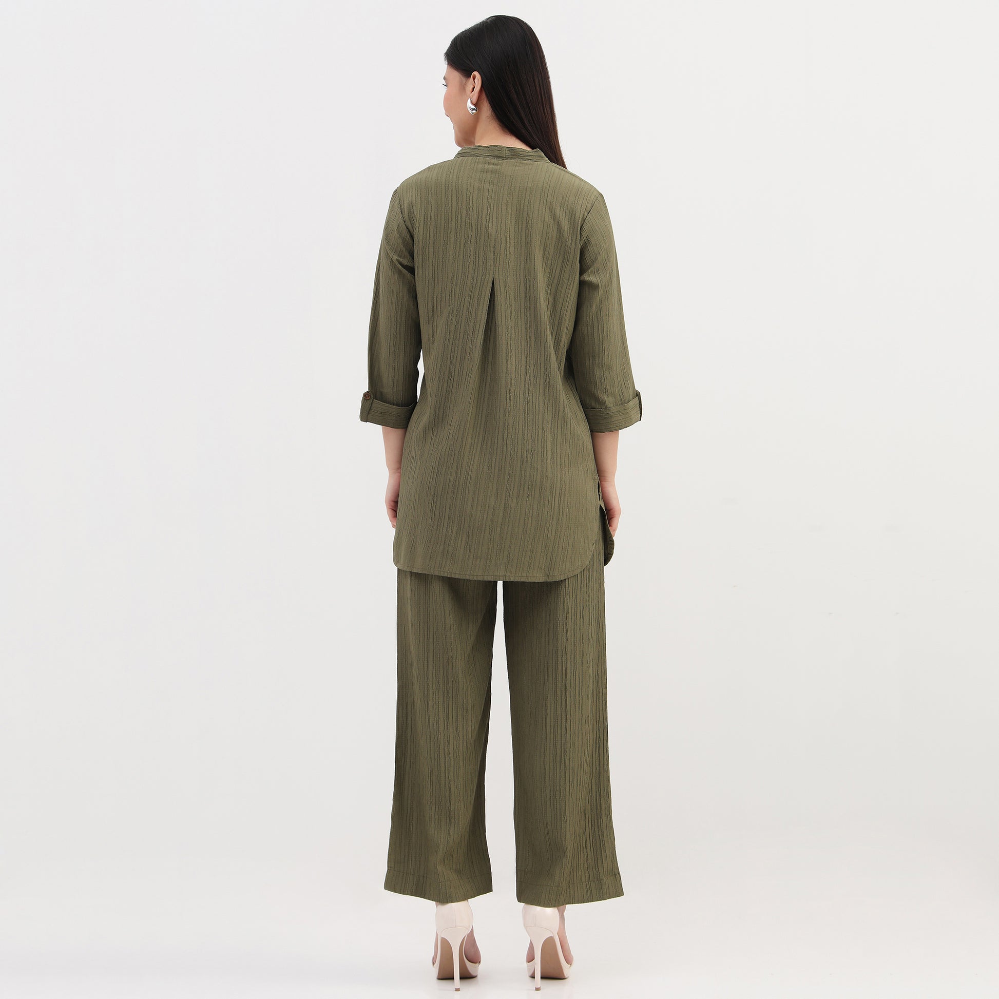 Structured Tie-Up Kurta with Pant Set