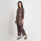 Printed Shirt Collar Straight Ethnic Sets