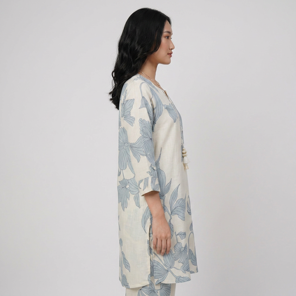 Printed Round Neck Kurta with Pant Set