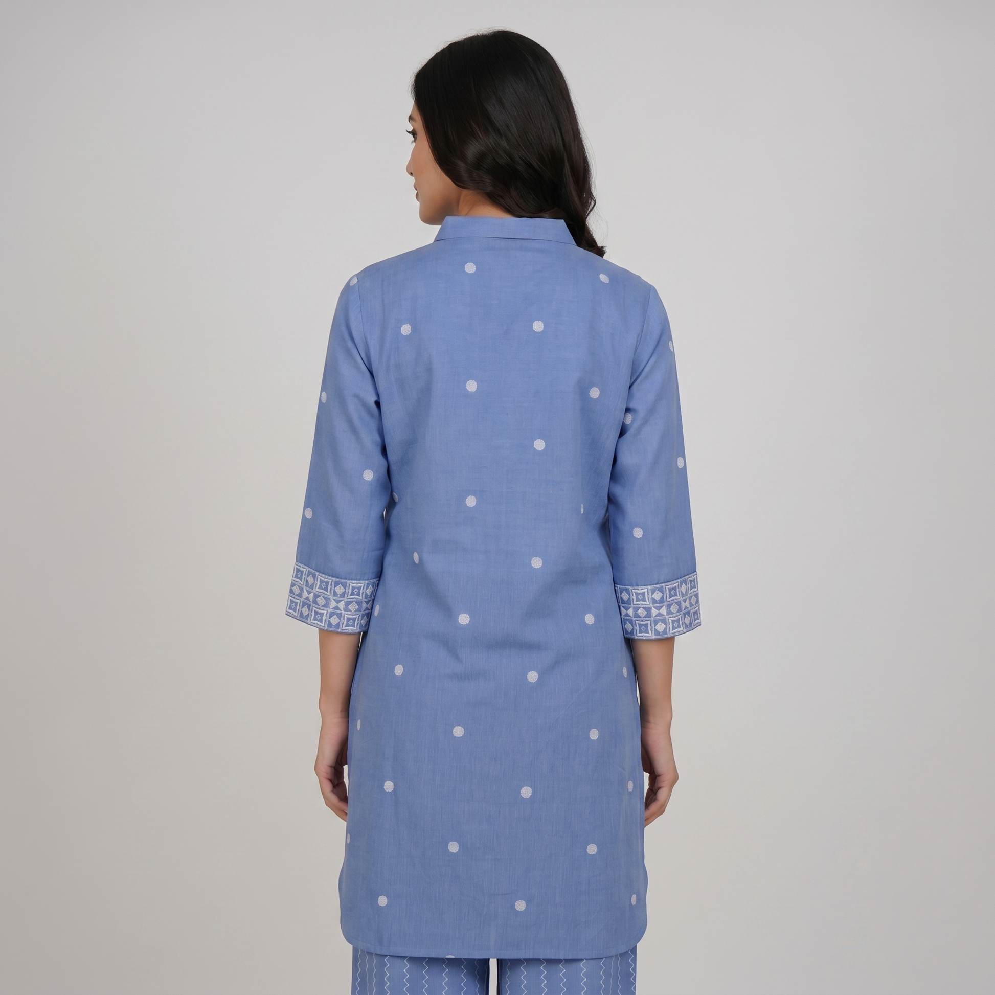 Cotton Embroidered Kurta with Pant Set