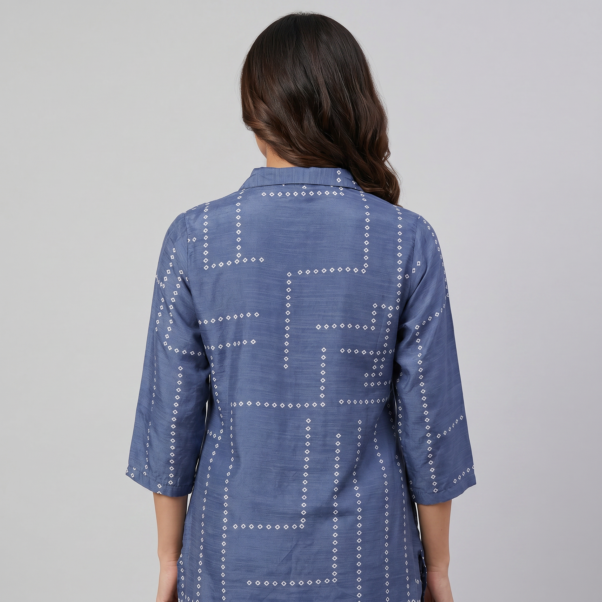 Printed Collar Kurta with Pant Set