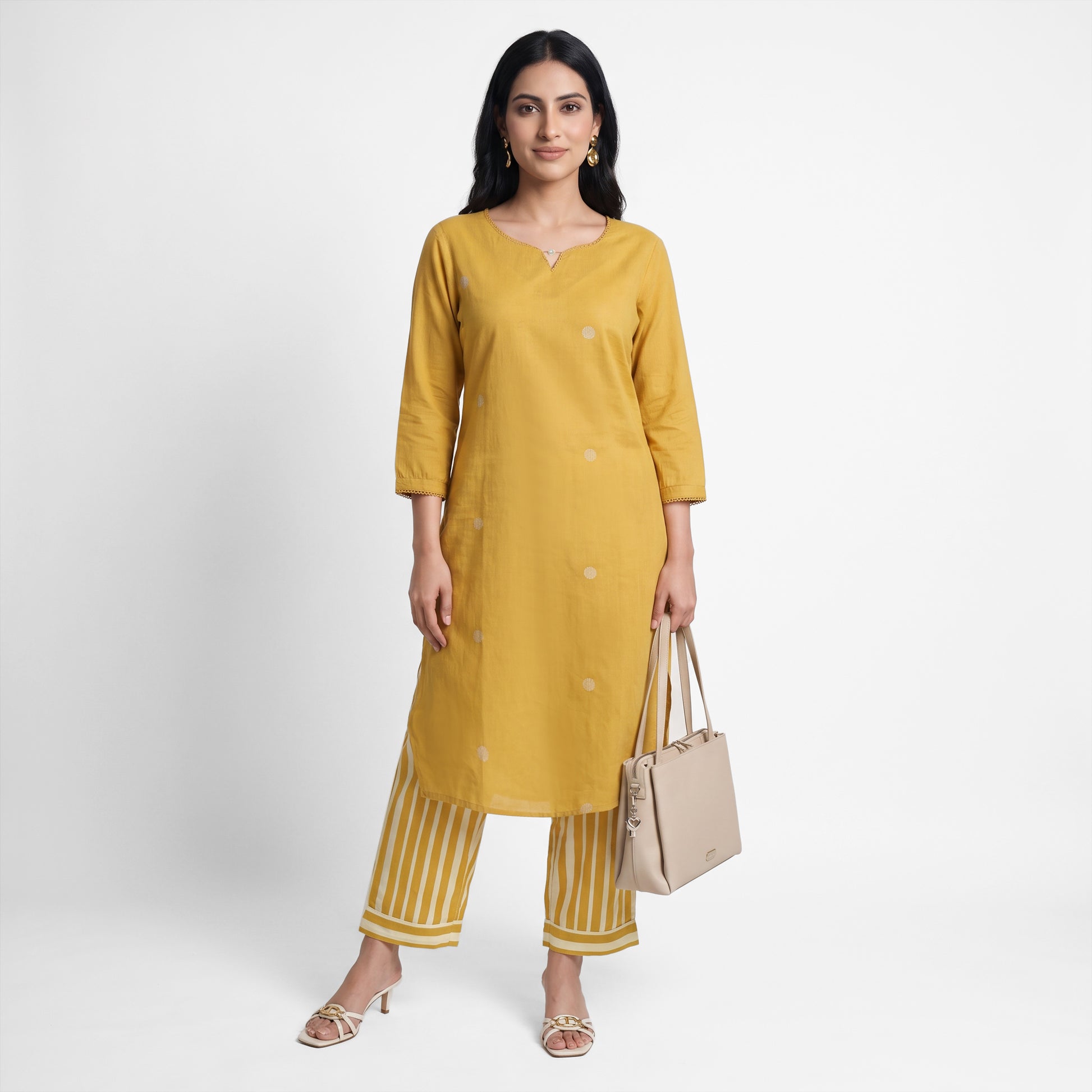 Solid Kurta with Pant Set