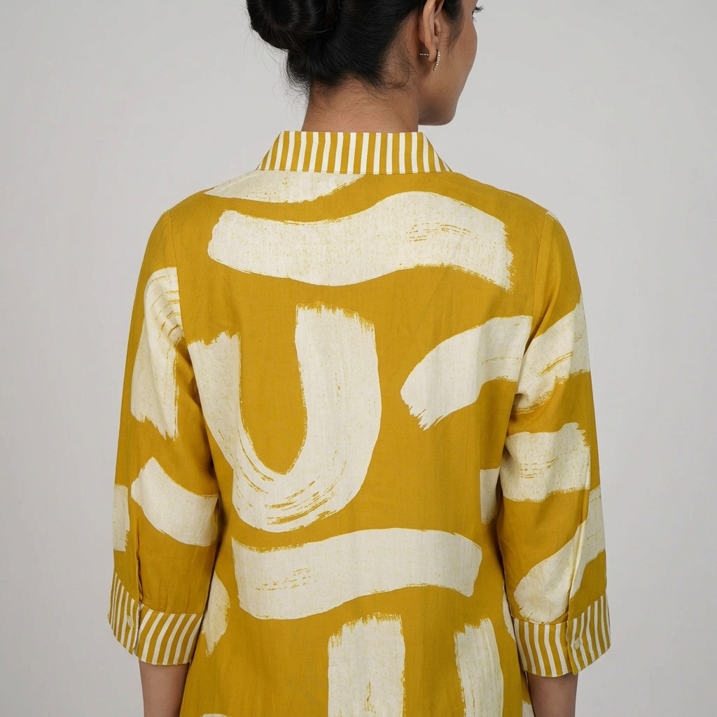 Printed V-Neck Kurta with Pant Set