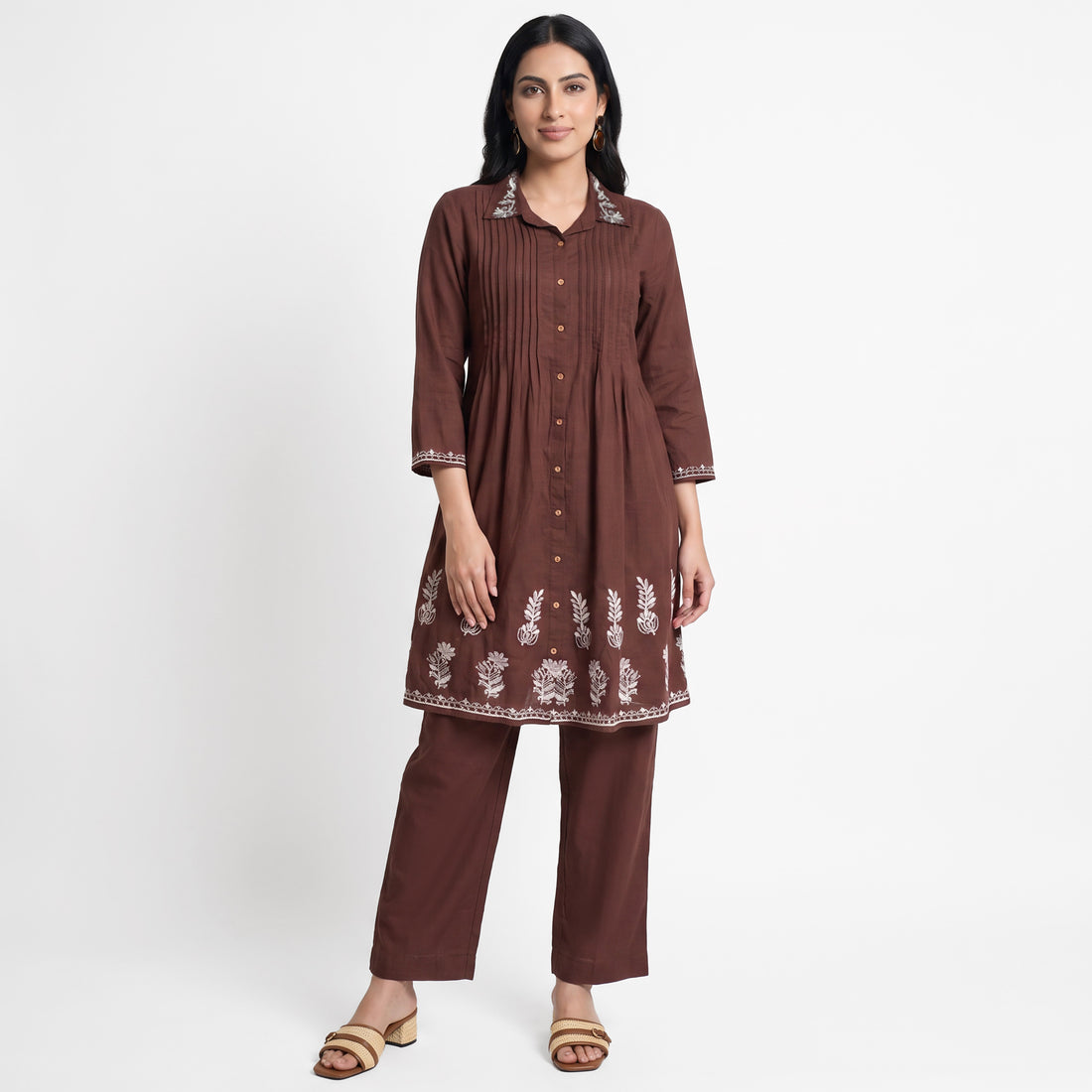 Embroidered Kurta with Pant Set
