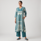 Printed V-Neck Kurta with Pant Set