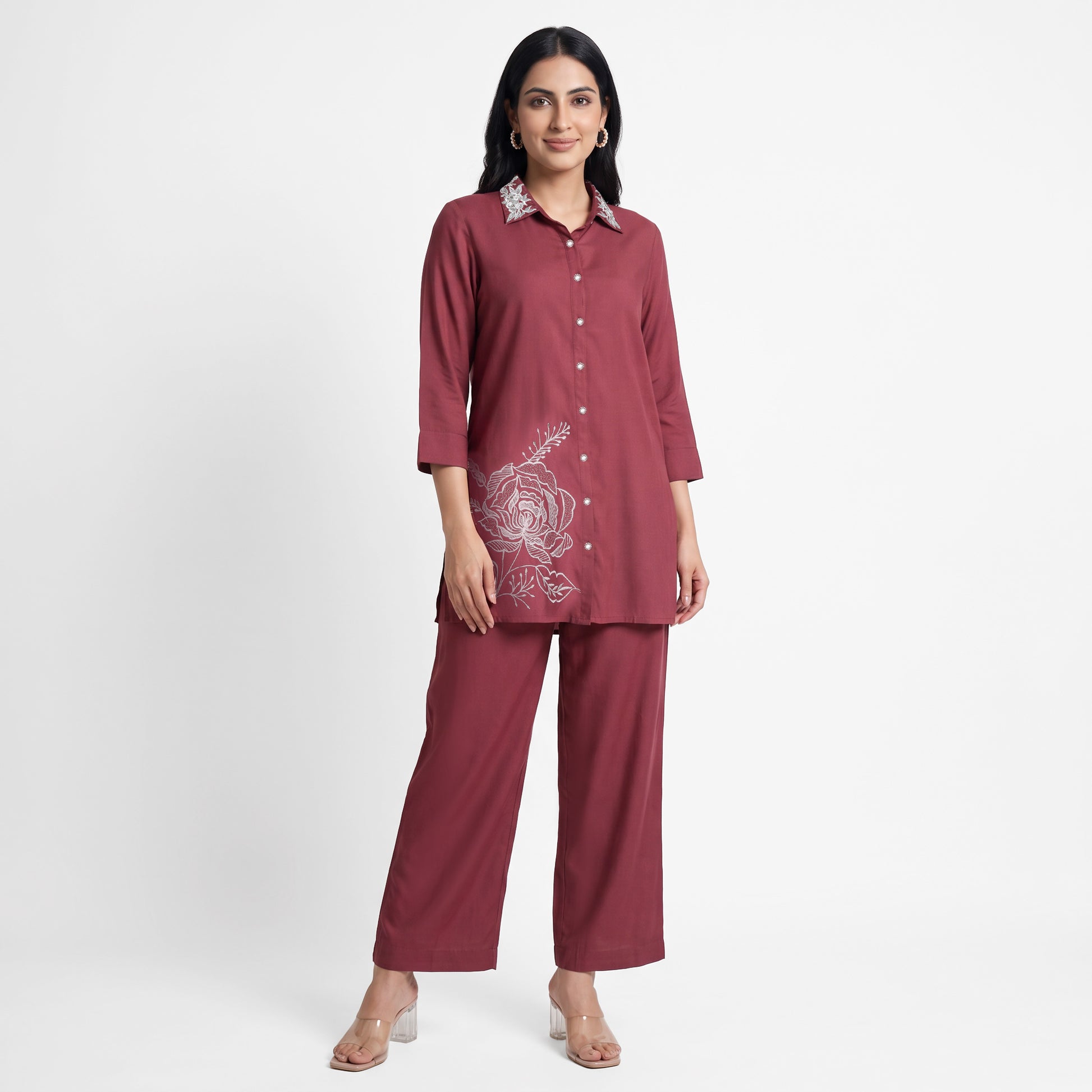 Embroidered Kurta with Pant Set
