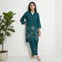 Solid Shirt Collar Straight Ethnic Sets