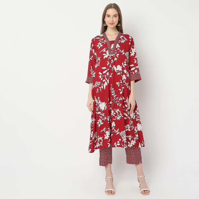 Flare Fit Printed Kurta