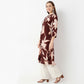 Straight Fit Printed Lapel Collar Kurta