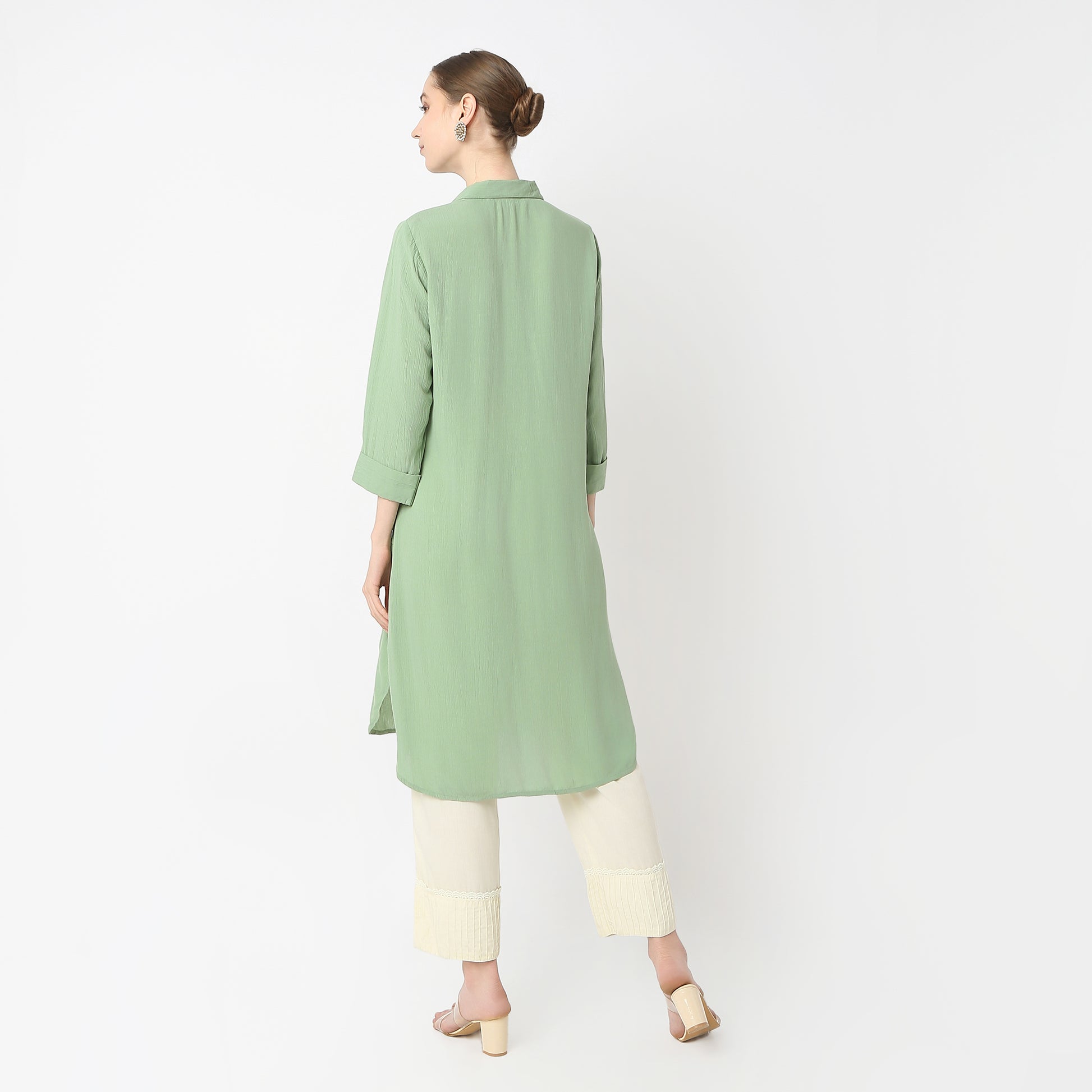 Flare Fit Solid Kurta