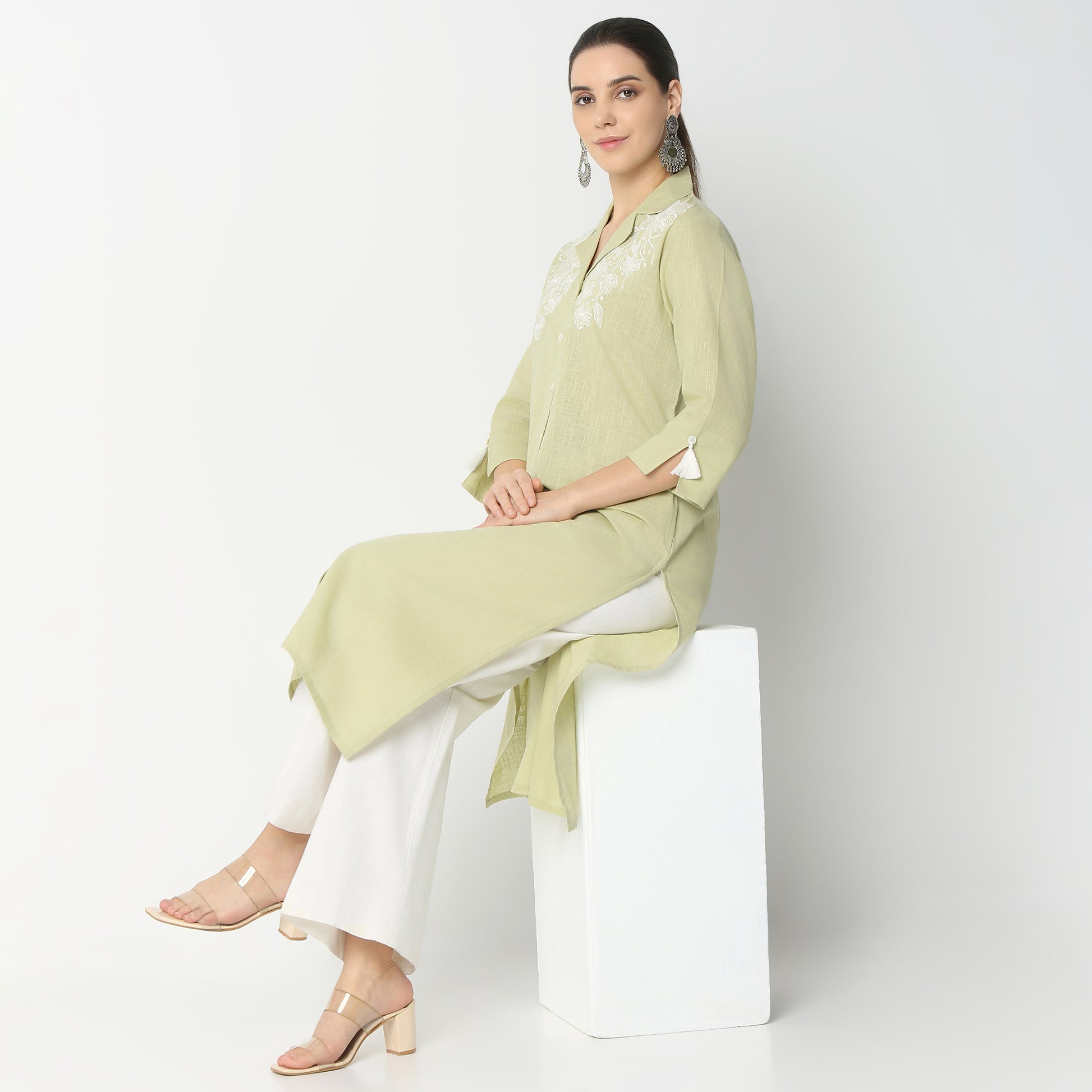 Straight Fit Printed Below Knee Kurta