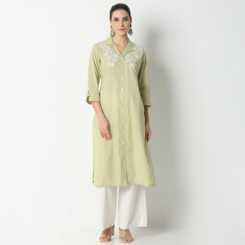 Straight Fit Printed Below Knee Kurta